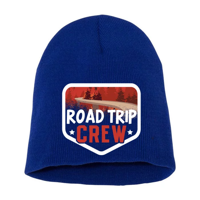 Traveler Vacation Road Trip Crew Watercolor Gift Short Acrylic Beanie