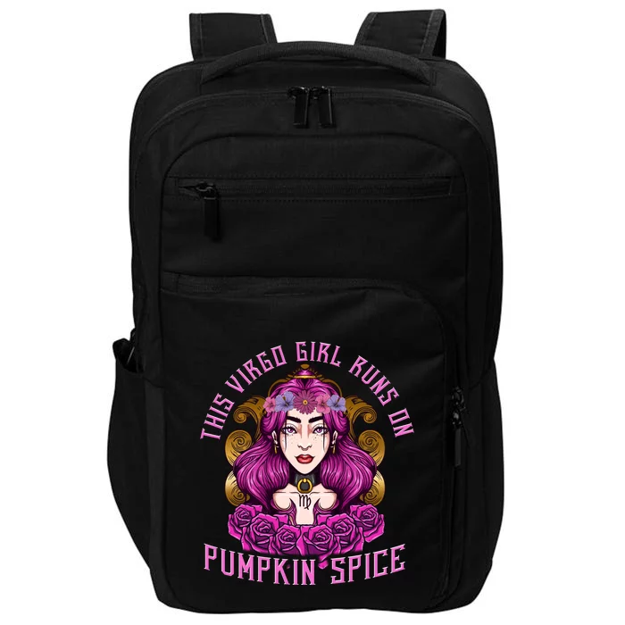 This Virgo Runs On Pumpkin Spice Funny Birthday Gift Funny Gift Impact Tech Backpack