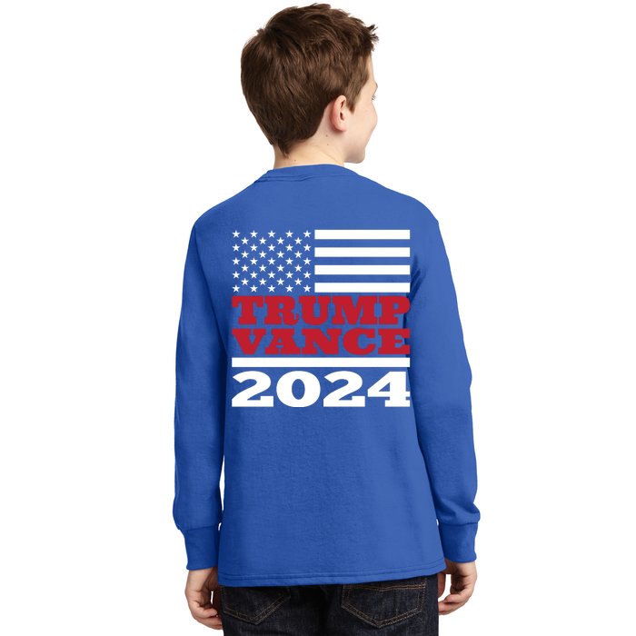 Trump Vance Republican 2024 Election Front And Back Front & Back Kids Long Sleeve Shirt