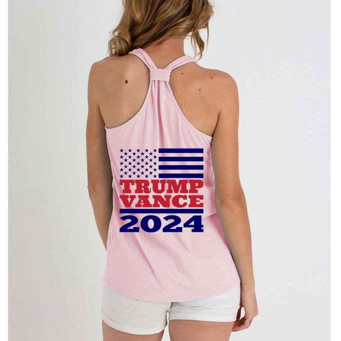 Trump Vance Republican 2024 Election Front And Back Front & Back Women's Knotted Racerback Tank