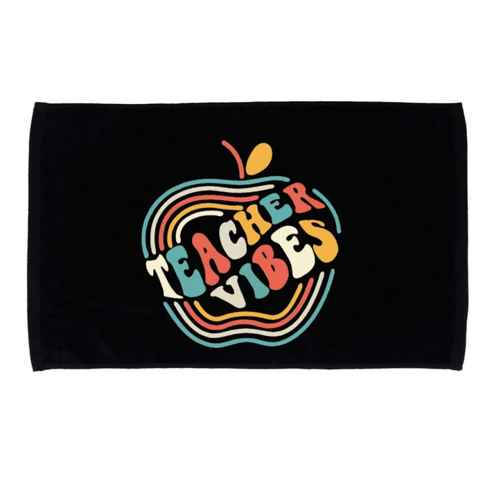 Teacher Vibes Retro First 1st Day Of School Back To School Microfiber Hand Towel