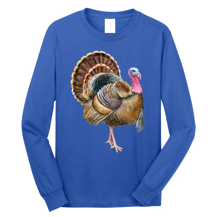 Turkey Vintage Retro Gobble Gobble Thanksgiving Classic Cool Gift Long Sleeve Shirt