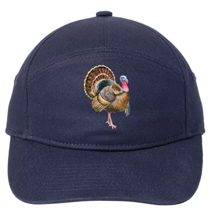 Turkey Vintage Retro Gobble Gobble Thanksgiving Classic Cool Gift 7-Panel Snapback Hat