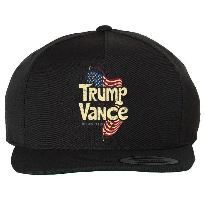 Trump Vance Retro Style Premium Wool Snapback Cap