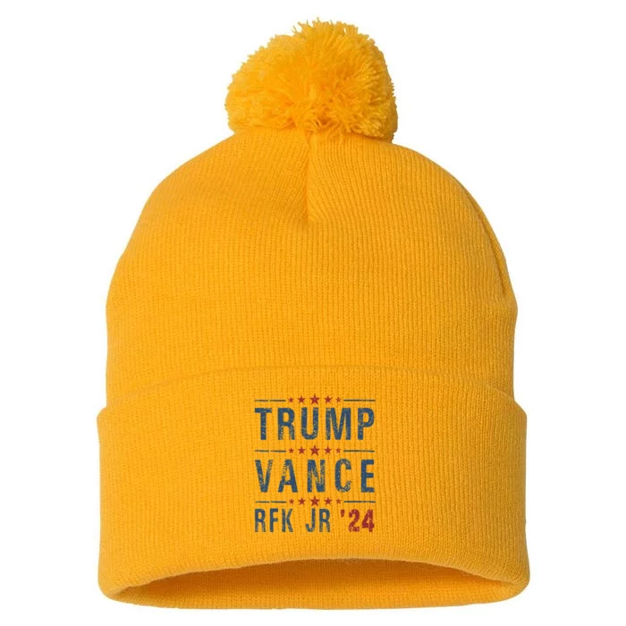 Trump Vance Rfk Jr 2024 IM Voting For Trump Kennedy Vance Pom Pom 12in Knit Beanie