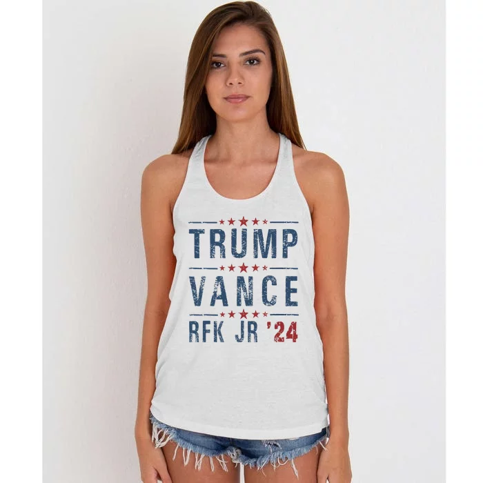 Trump Vance Rfk Jr 2024 IM Voting For Trump Kennedy Vance Women's Knotted Racerback Tank