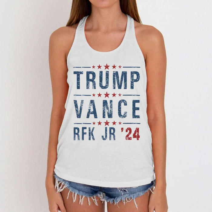 Trump Vance Rfk Jr 2024 IM Voting For Trump Kennedy Vance Women's Knotted Racerback Tank