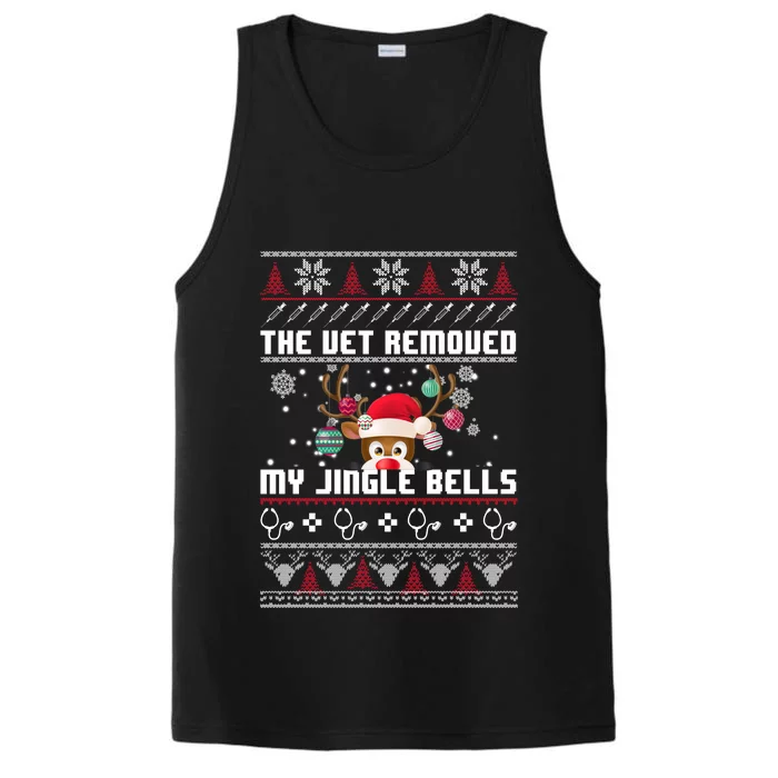 The Vet Removed My Jingle Bells Funny Reindeer Gift Performance Tank