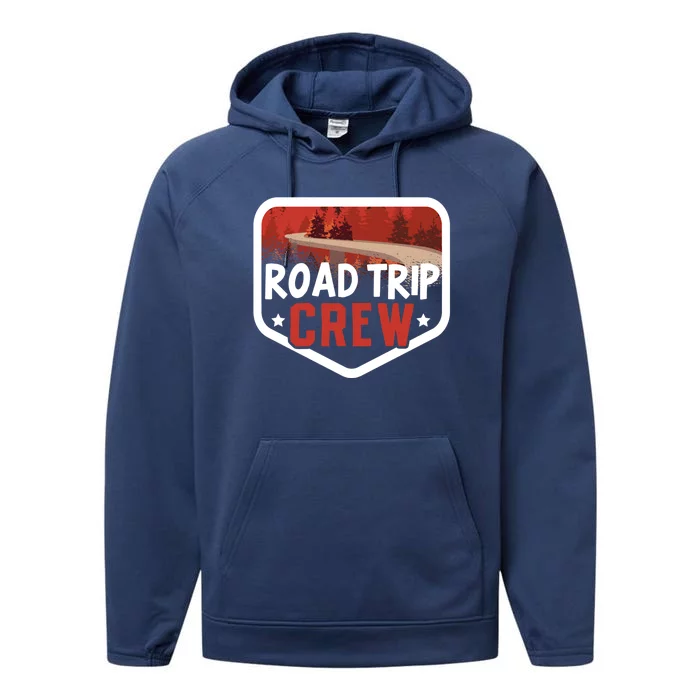 Traveler Vacation Road Trip Crew Watercolor Gift Performance Fleece Hoodie