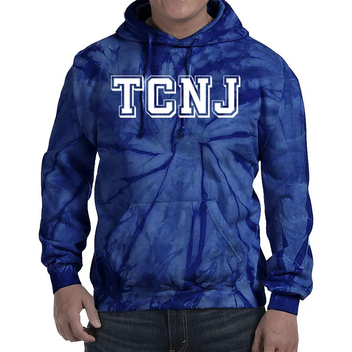 TCNJ Vintage Retro College Athletic Sports Tie Dye Hoodie