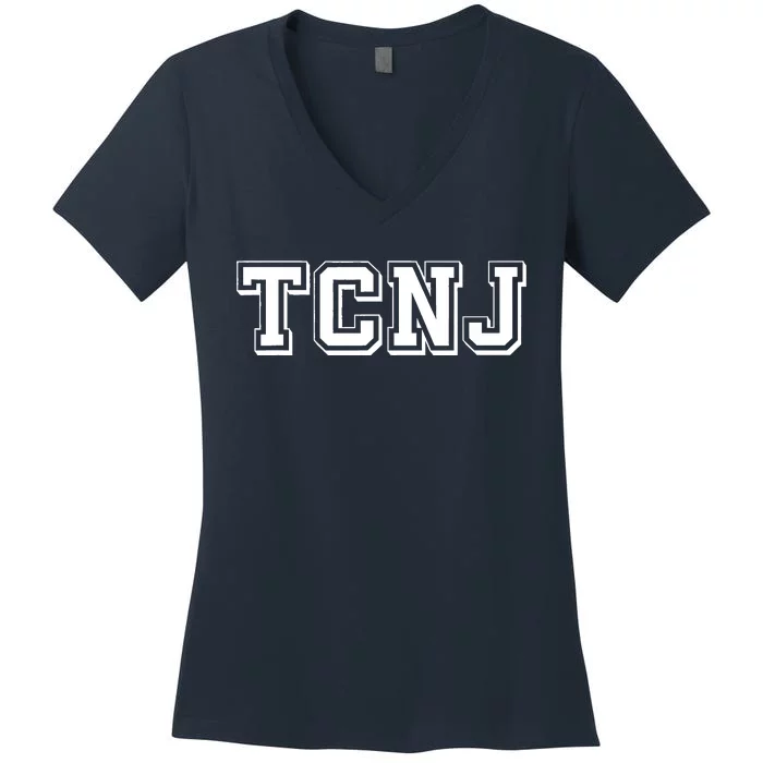 TCNJ Vintage Retro College Athletic Sports Women's V-Neck T-Shirt