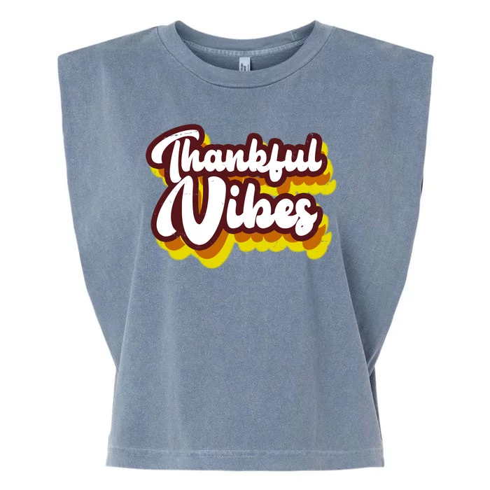 Thankful Vibes Retro Vintage Garment-Dyed Women's Muscle Tee