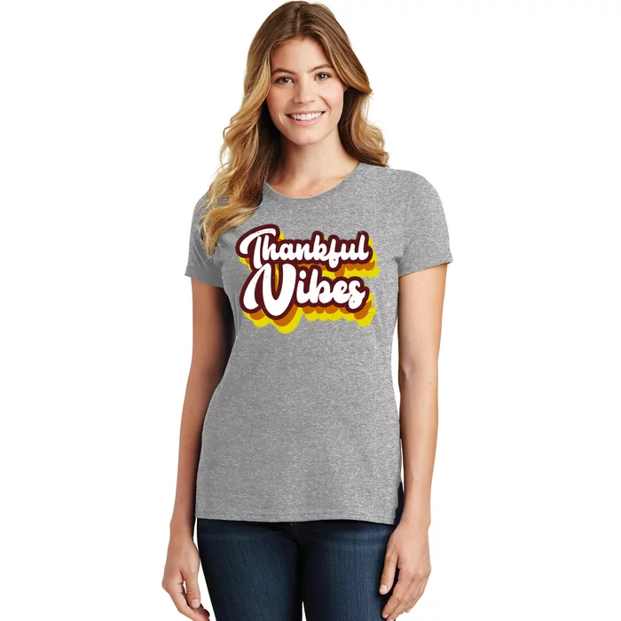 Thankful Vibes Retro Vintage Women's T-Shirt