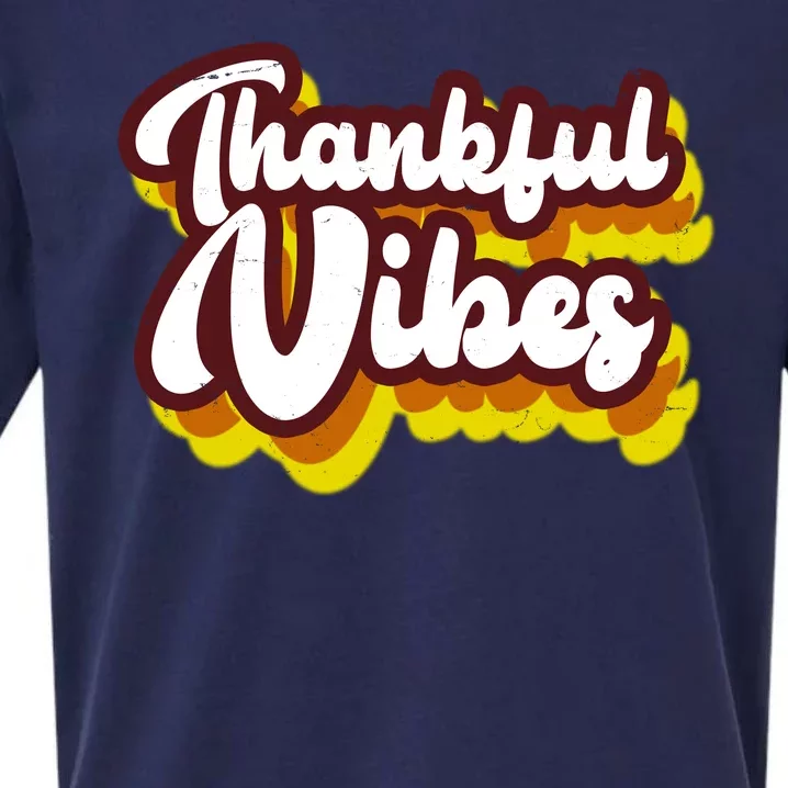 Thankful Vibes Retro Vintage Sueded Cloud Jersey T-Shirt