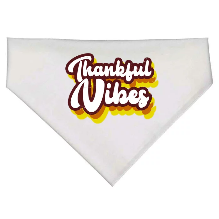 Thankful Vibes Retro Vintage USA-Made Doggie Bandana