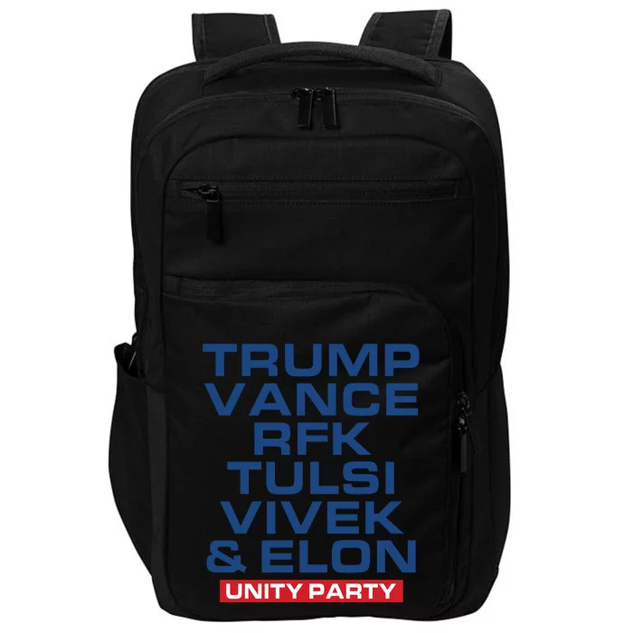 Trump Vance Rfk Tulsi Vivek And Elon Unity Party Impact Tech Backpack