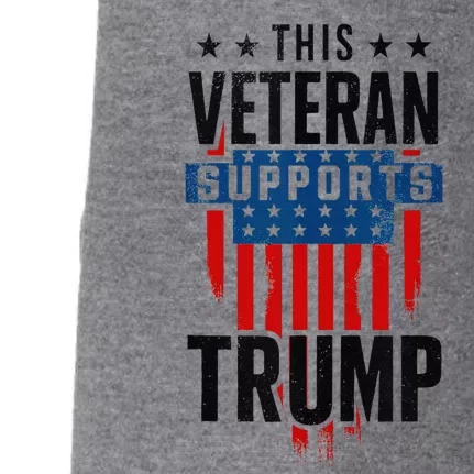 This Veteran Supports Trump 2024 American Flag 4th Of July Doggie 3-End Fleece Hoodie