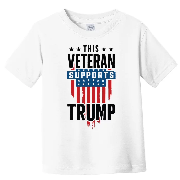 This Veteran Supports Trump 2024 American Flag 4th Of July Tank Top Toddler T-Shirt