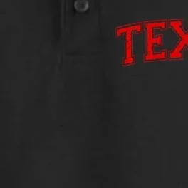 Texas Varsity Style Text Sports Athletic Jersey Style Dry Zone Grid Performance Polo