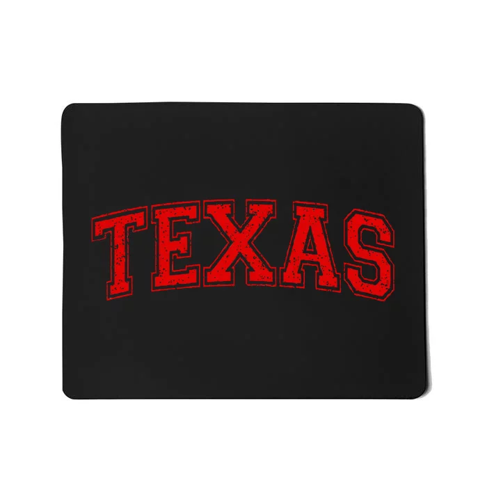 Texas Varsity Style Text Sports Athletic Jersey Style Mousepad