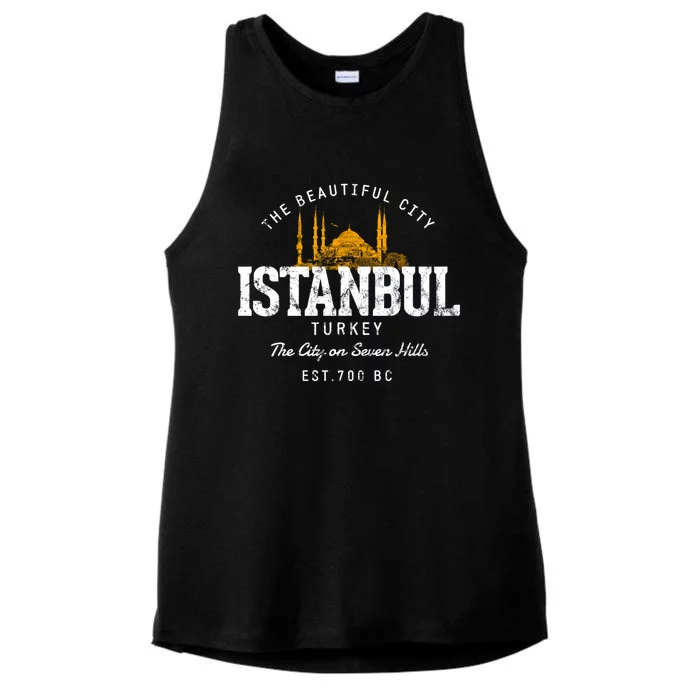 Turkey Vacation Souvenir Istanbul Gift Ladies Tri-Blend Wicking Tank