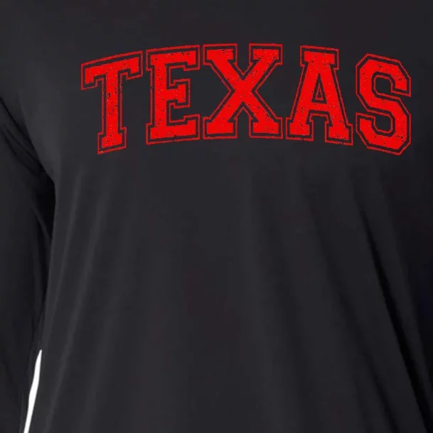 Texas Varsity Style Text Sports Athletic Jersey Cooling Performance Long Sleeve Crew