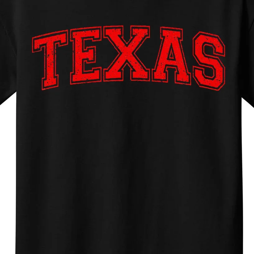 Texas Varsity Style Text Sports Athletic Jersey Kids T-Shirt