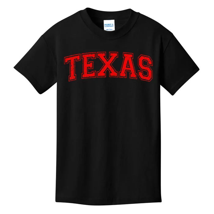 Texas Varsity Style Text Sports Athletic Jersey Kids T-Shirt