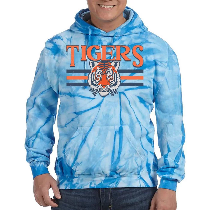 Tigers Vintage Sports Name Tie Dye Hoodie