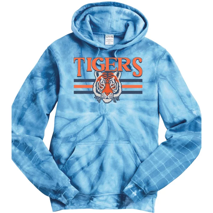 Tigers Vintage Sports Name Tie Dye Hoodie