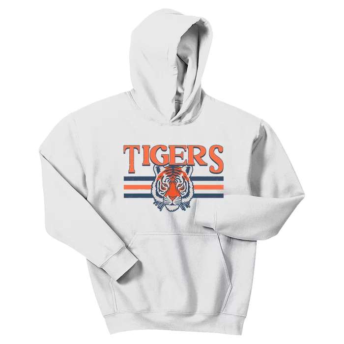 Tigers Vintage Sports Name Kids Hoodie