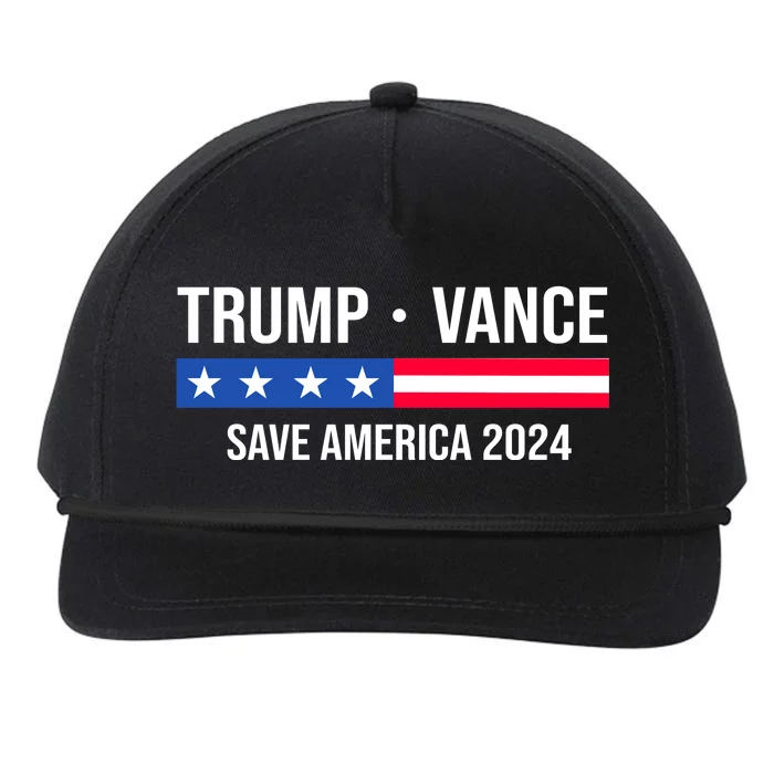 Trump Vance Save America 2024 Usa Election Snapback Five-Panel Rope Hat