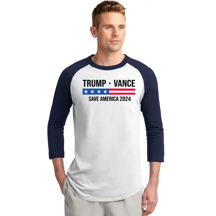 Trump Vance Save America 2024 Usa Election Baseball Sleeve Shirt