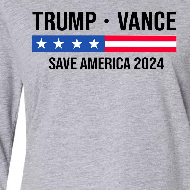 Trump Vance Save America 2024 Usa Election Womens Cotton Relaxed Long Sleeve T-Shirt