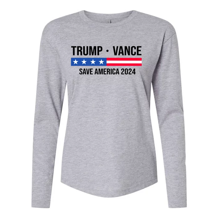 Trump Vance Save America 2024 Usa Election Womens Cotton Relaxed Long Sleeve T-Shirt