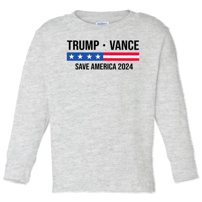 Trump Vance Save America 2024 Usa Election Toddler Long Sleeve Shirt