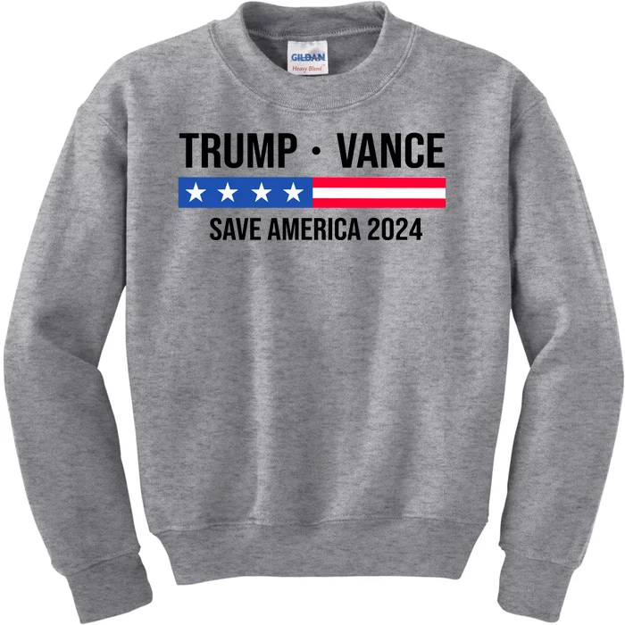 Trump Vance Save America 2024 Usa Election Kids Sweatshirt