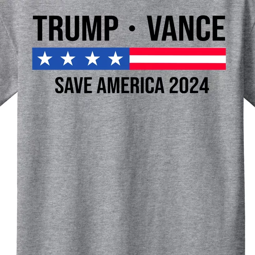 Trump Vance Save America 2024 Usa Election Kids T-Shirt