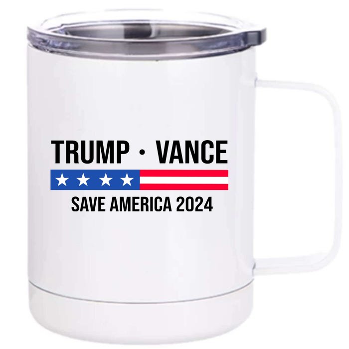 Trump Vance Save America 2024 Usa Election Front & Back 12oz Stainless Steel Tumbler Cup