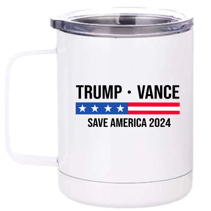 Trump Vance Save America 2024 Usa Election Front & Back 12oz Stainless Steel Tumbler Cup