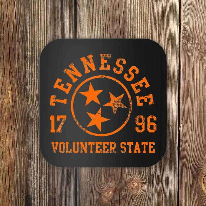 Tennessee Volunteer State Flag Home Vintage Distressed Coaster