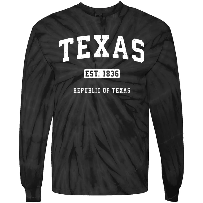 Texas Vintage Sports Design Republic Of Texas Tie-Dye Long Sleeve Shirt