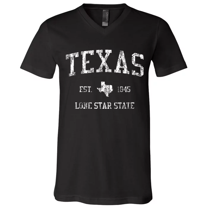 Texas Vintage Sports Design Texan V-Neck T-Shirt