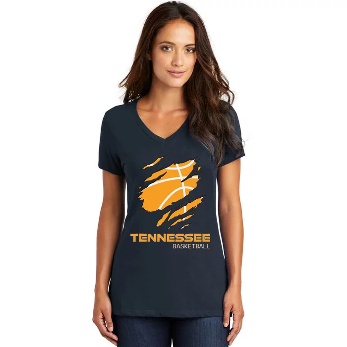 The Volunteer State Fan Tennesseean Tennessee Basketball Women's V-Neck T-Shirt