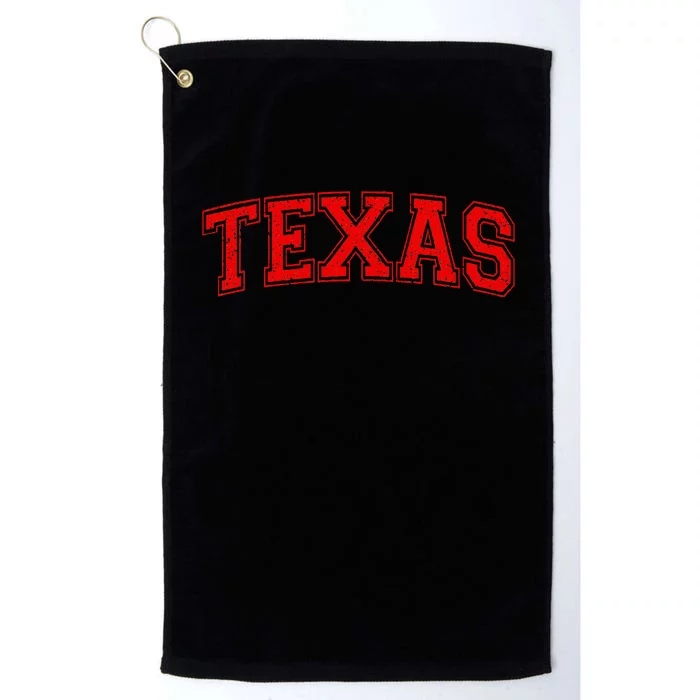 Texas Varsity Style Text Sports Athletic Jersey Style Platinum Collection Golf Towel