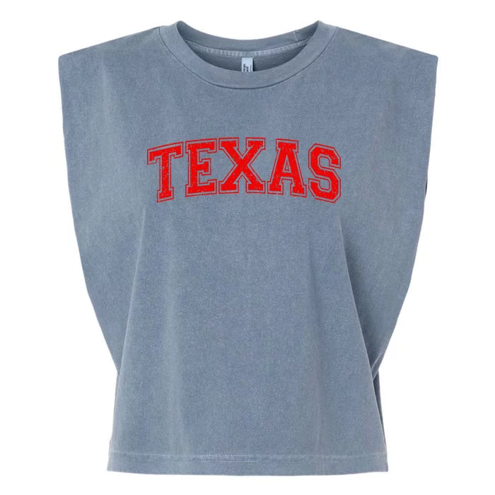 Texas Varsity Style Text Sports Athletic Jersey Style Garment-Dyed Women's Muscle Tee