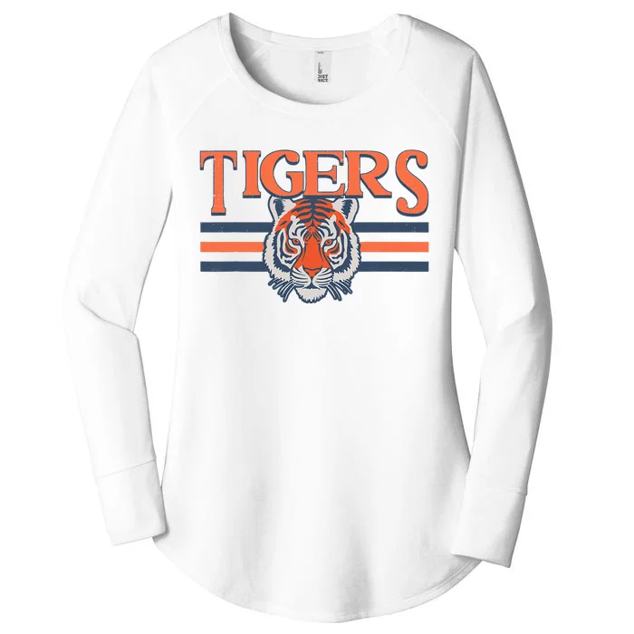 Tigers Vintage Sports Name Design Women's Perfect Tri Tunic Long Sleeve Shirt