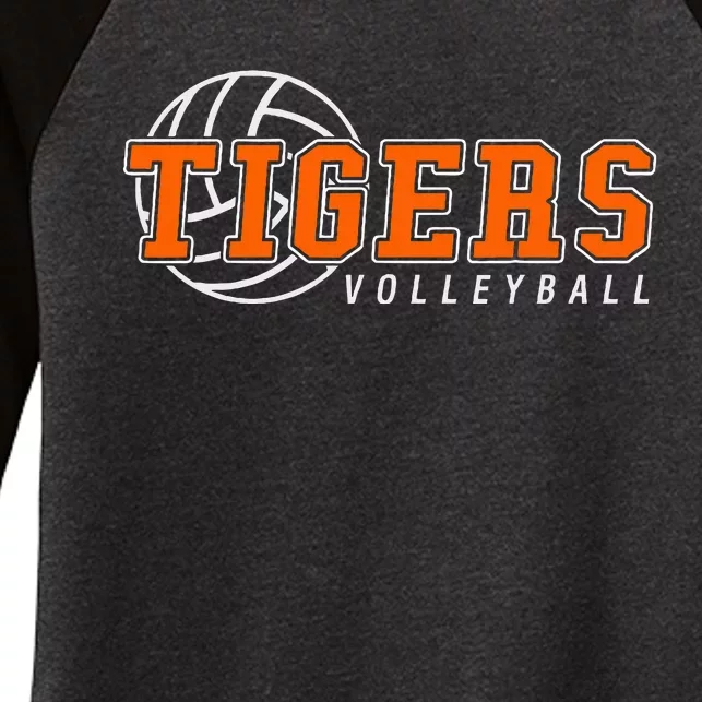 Tigers Volleyball Team Tiger Mascot Sport Gift Idea Women's Tri-Blend 3/4-Sleeve Raglan Shirt