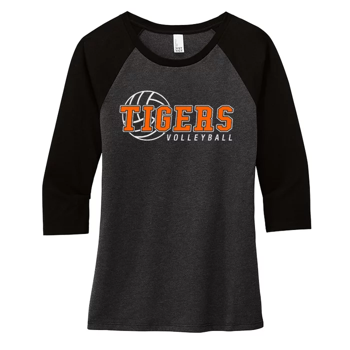 Tigers Volleyball Team Tiger Mascot Sport Gift Idea Women's Tri-Blend 3/4-Sleeve Raglan Shirt