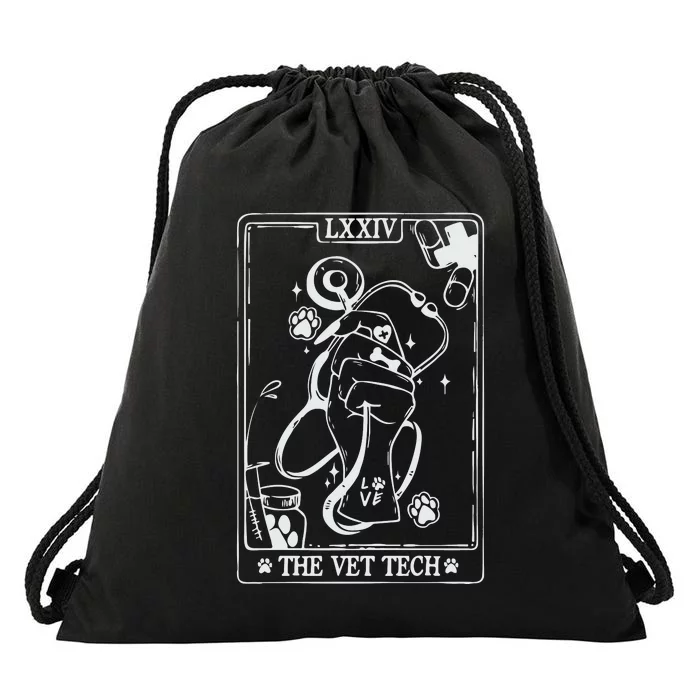 The Vet Tech Tarot Card Funny Veterinary Tech Drawstring Bag